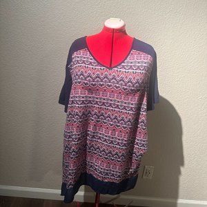 Catherines T-shirt Size 2X (22/24W) Print with sheer trim at bottom
